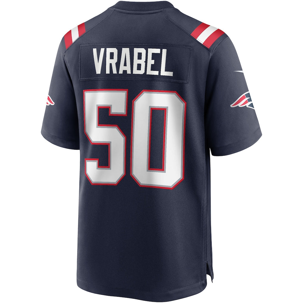 Tlead NE.Patriots #50 Mike Vrabel Navy Game Retired Player Jersey
