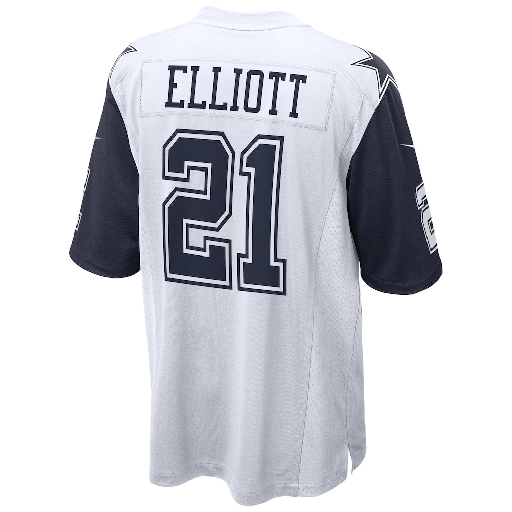 Tlead D.Cowboys #21 Ezekiel Elliott White Team Game Jersey