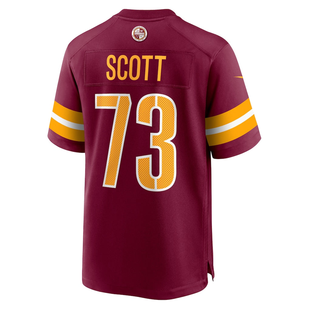 Tlead W.Commanders #73 Trent Scott Burgundy Game Jersey