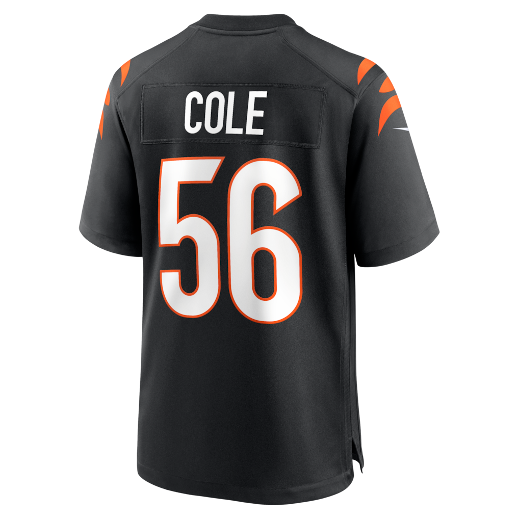 Tlead C.Bengals #56 Myles Cole Black Team Game Jersey