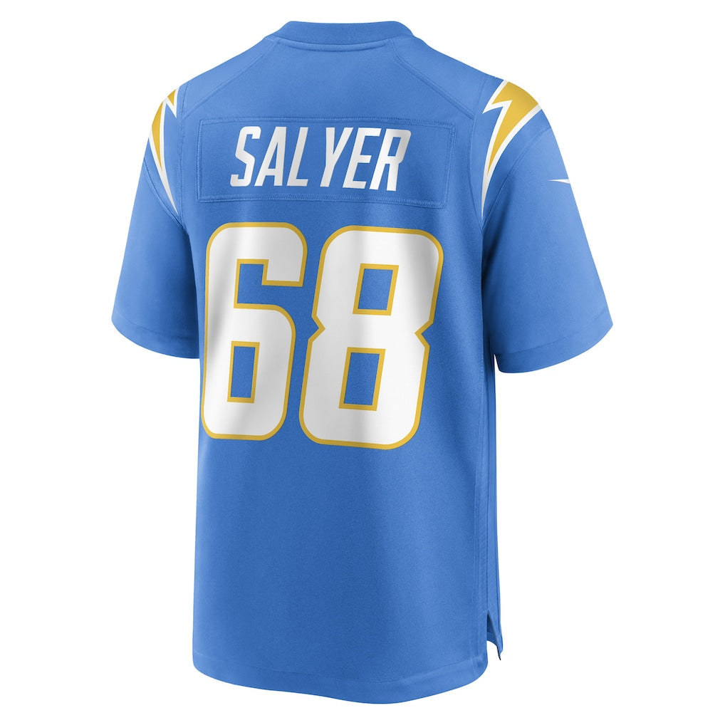 Tlead LA.Chargers #68 Jamaree Salyer Powder Blue Player Game Jersey