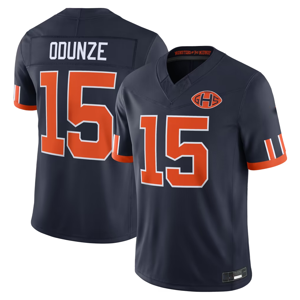 Tlead C.Bears #15 Rome Odunze Navy 2026 Rivalries Collection Limited Stitched Jerseys