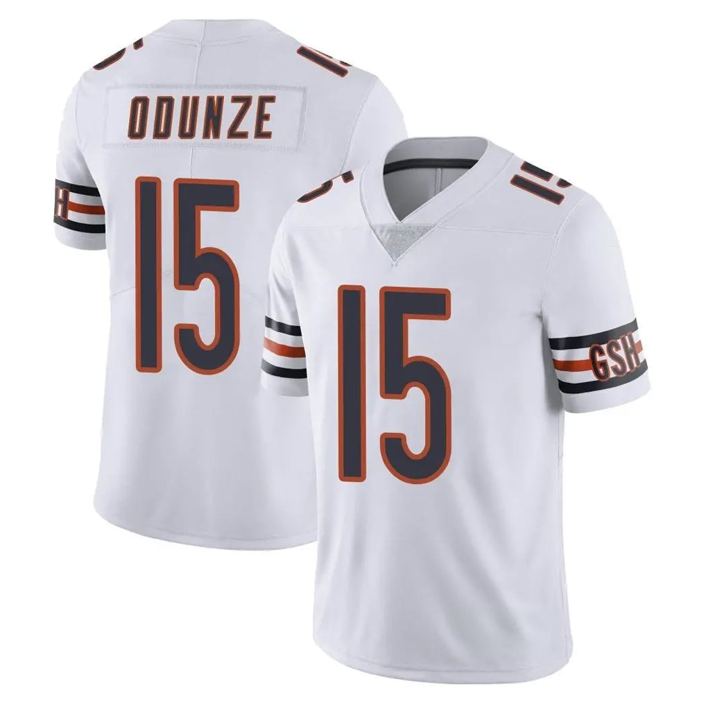 Tlead C.Bears #15 Rome Odunze Player White Vapor Untouchable Limited Home Game Stitched Jerseys