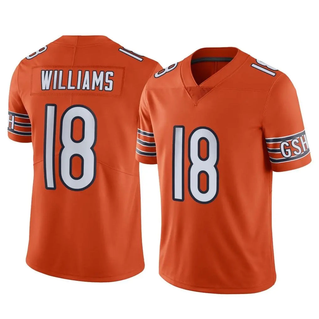 Tlead C.Bears #18 Caleb Williams Player Orange Alternate Vapor Limited Home Game Stitched Jerseys
