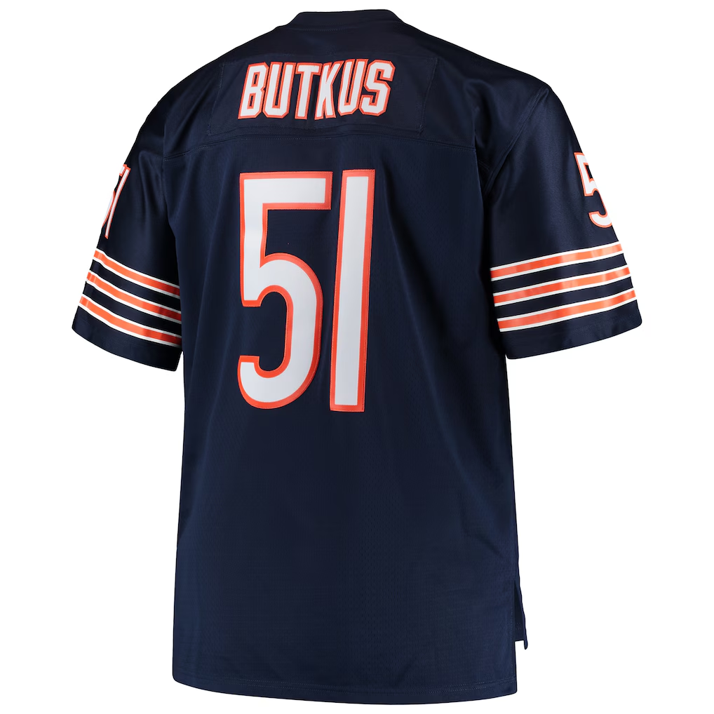 Tlead C.Bears #51 Dick Butkus Mitchell & Ness Navy Big & Tall 1966 Retired Player Replica Jersey