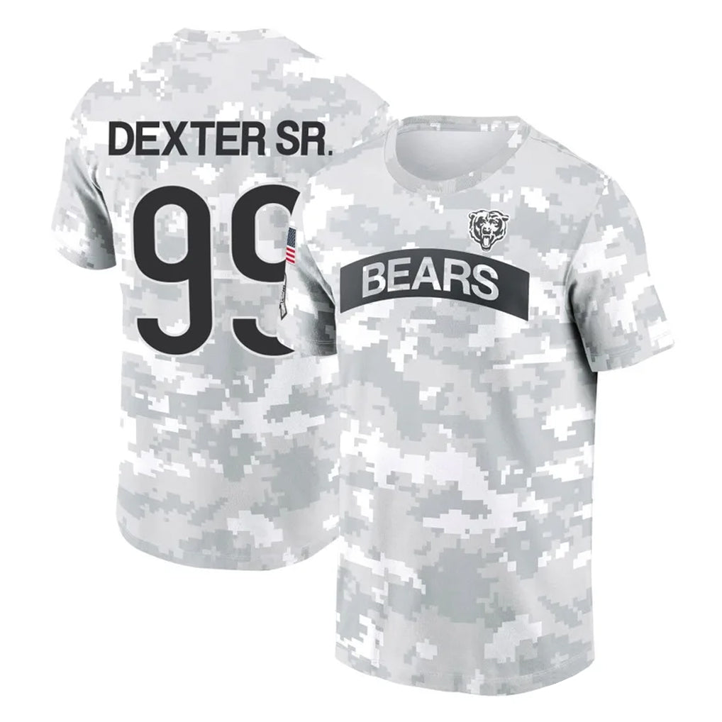 Tlead C.Bears #99 Gervon Dexter Sr. Player Arctic Camo Salute to Service Performance T-Shirt Limited Stitched Jerseys