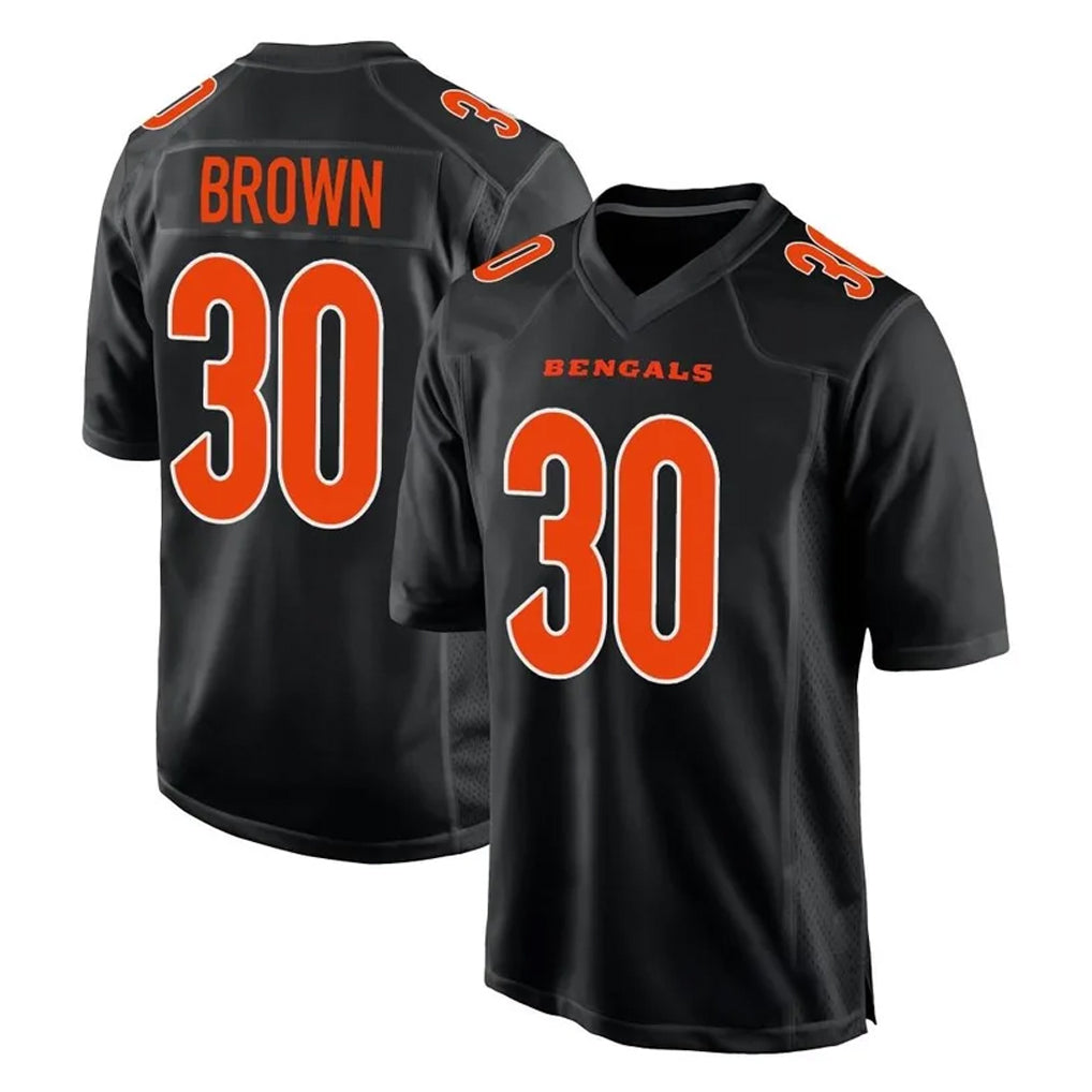 Tlead C.Bengals #30 Chase Brown Player Black Fashion Game Stitched Jerseys