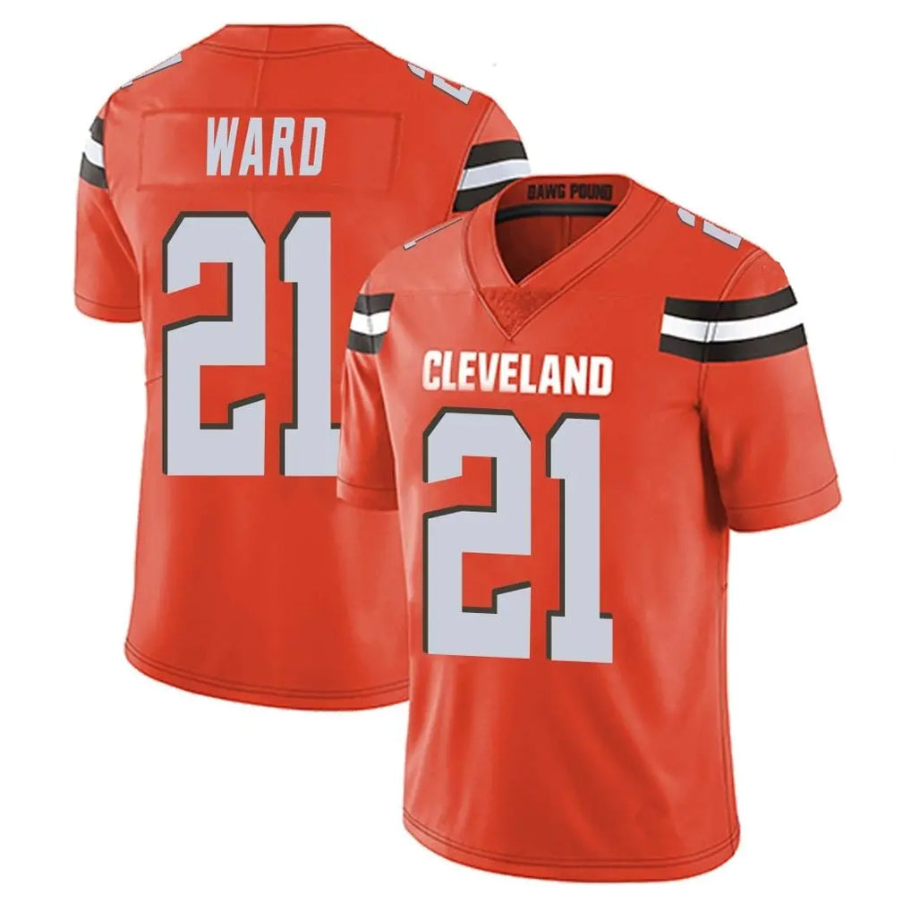 Tlead C.Browns #21 Denzel Ward Player Orange Alternate Vapor Untouchable Limited Home Game Stitched Jerseys