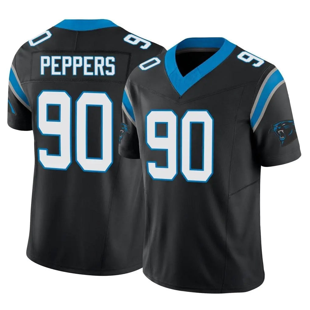 Tlead C.Panthers #90 Julius Peppers Player Black Vapor F.U.S.E. Limited Home Game Stitched Jerseys