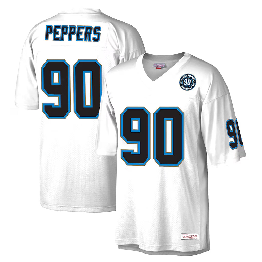 Tlead C.Panthers #90 Julius Peppers Player White Mitchell & Ness 2024 Hall of Fame Fashion Stitched Jerseys