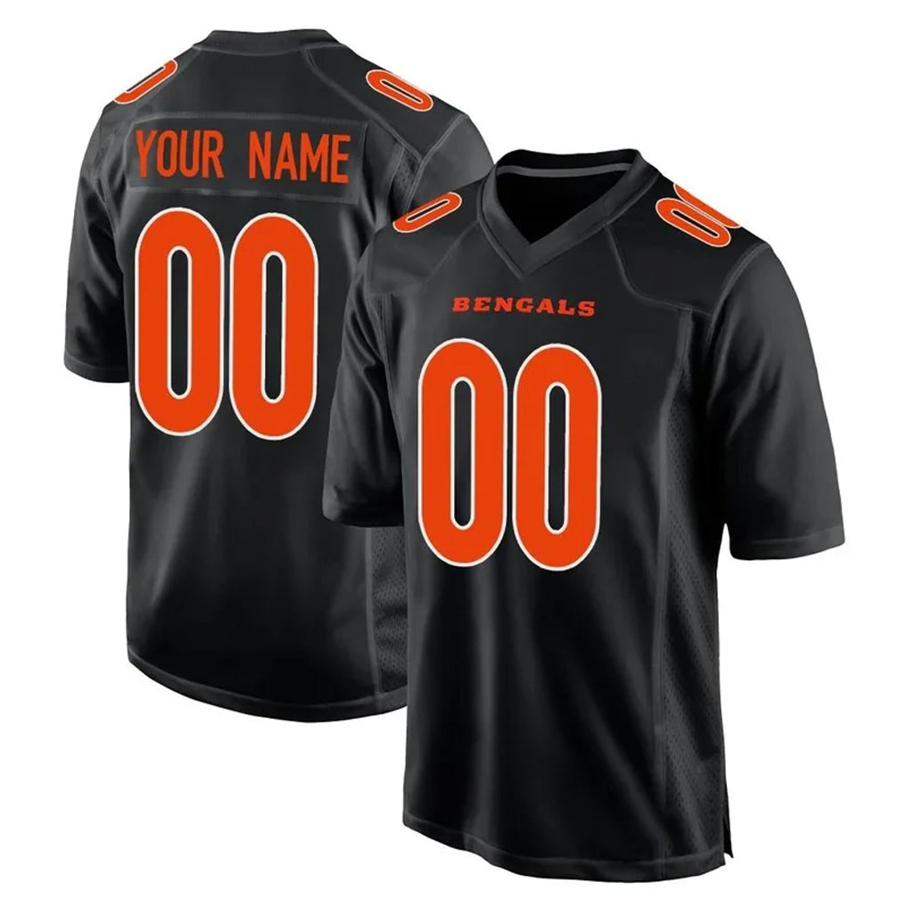 Tlead Custom C.Bengals Black Fashion Game Any Name & Numbers Stitched Jerseys