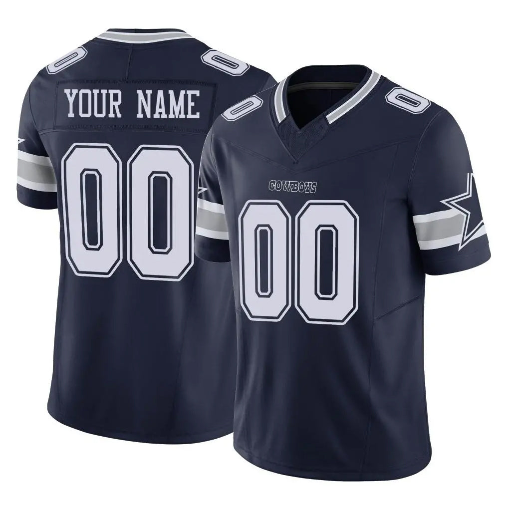 Tlead Custom D.Cowboys Navy Limited Vapor F.U.S.E. Home Game Any Name & Numbers Stitched Jerseys