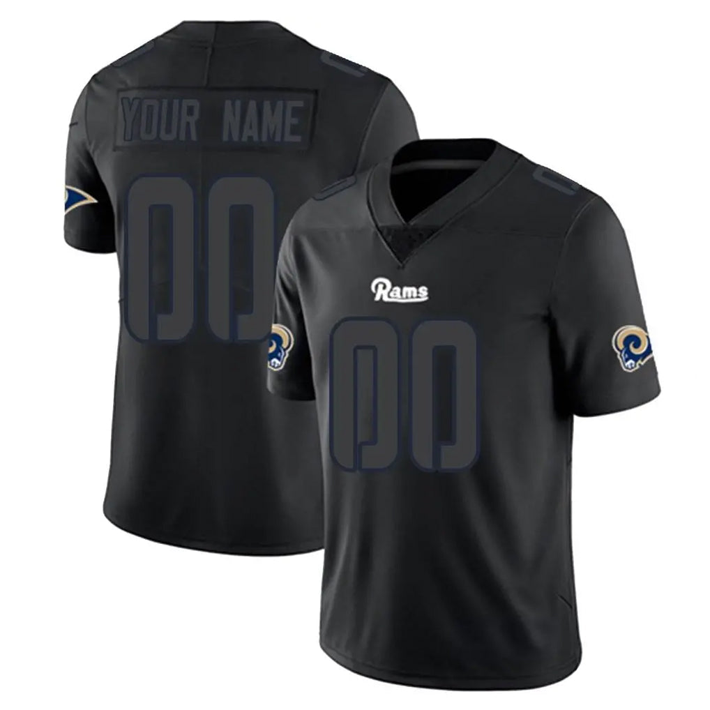 Tlead Custom LA.Rams Black Impact Limited Home Game Any Name & Numbers Stitched Jerseys