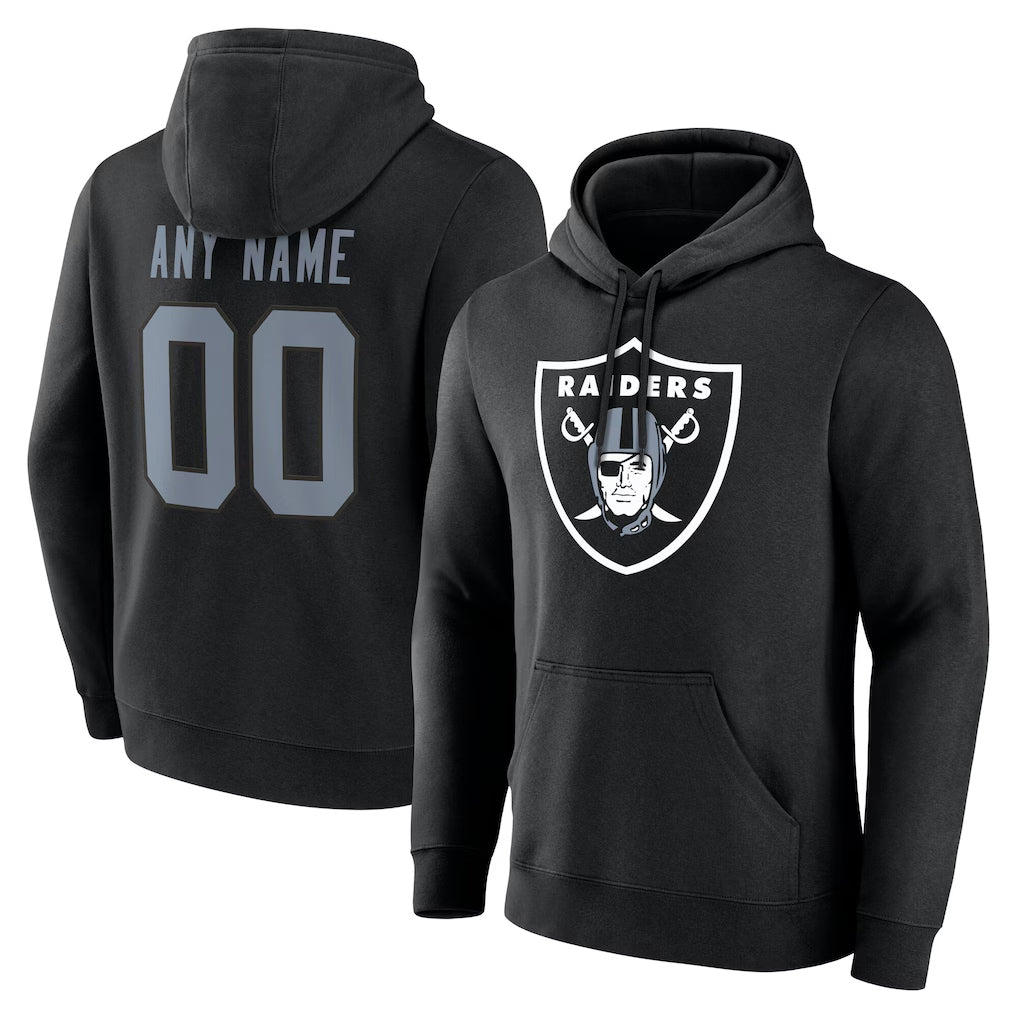 Tlead Custom LV.Raiders Black LOGO Pullover Hoodies Home Game Any Name & Numbers Stitched Jerseys