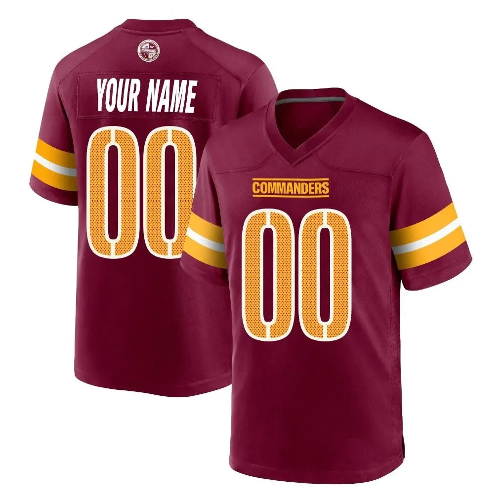 Tlead Custom W.Commanders Burgundy Home Game Any Name & Numbers Stitched Jerseys