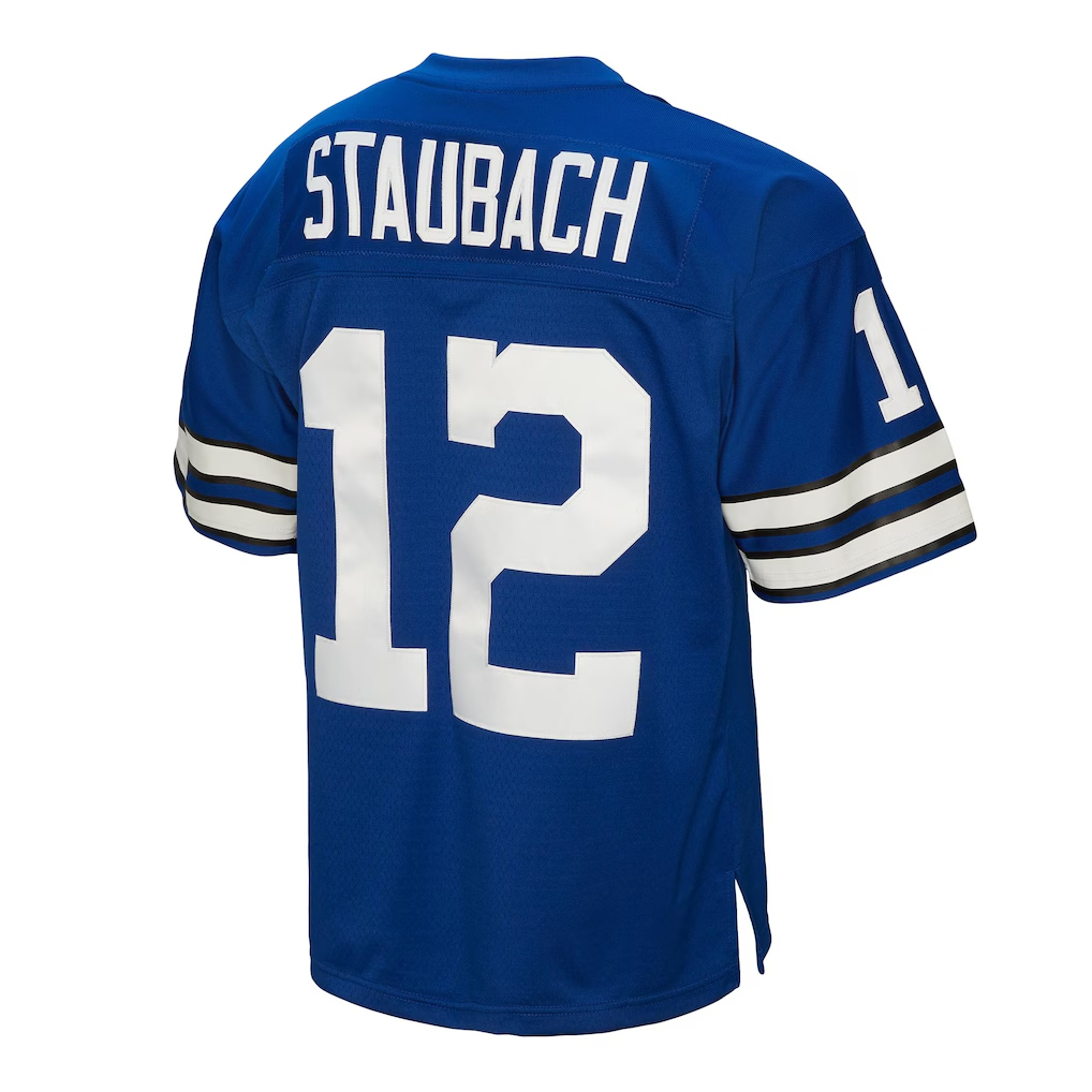 Tlead D.Cowboys #12 Roger Staubach Mitchell & Ness Navy Big & Tall 1971 Legacy Retired Player Stitched Puhic Jersey