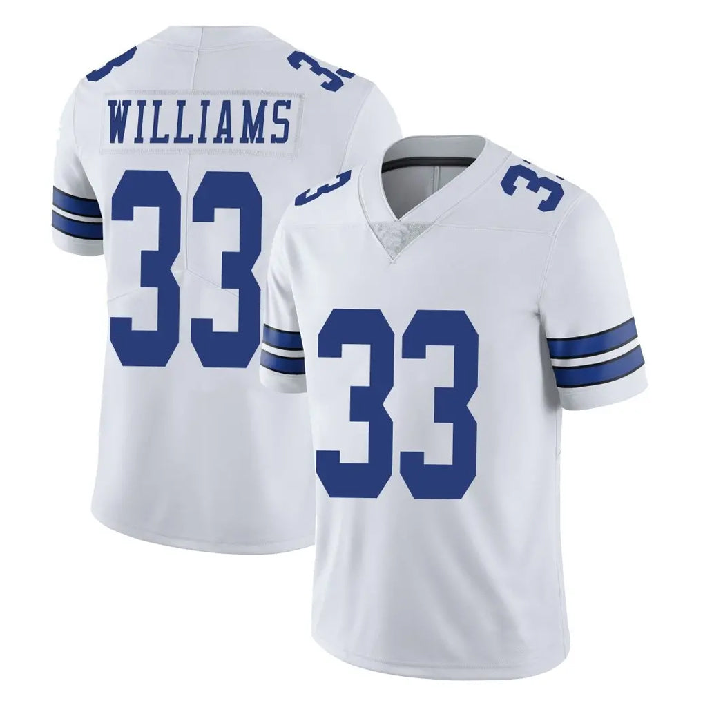 Tlead D.Cowboys #33 Javonte Williams Player White Vapor Untouchable Limited Home Game Stitched Jerseys
