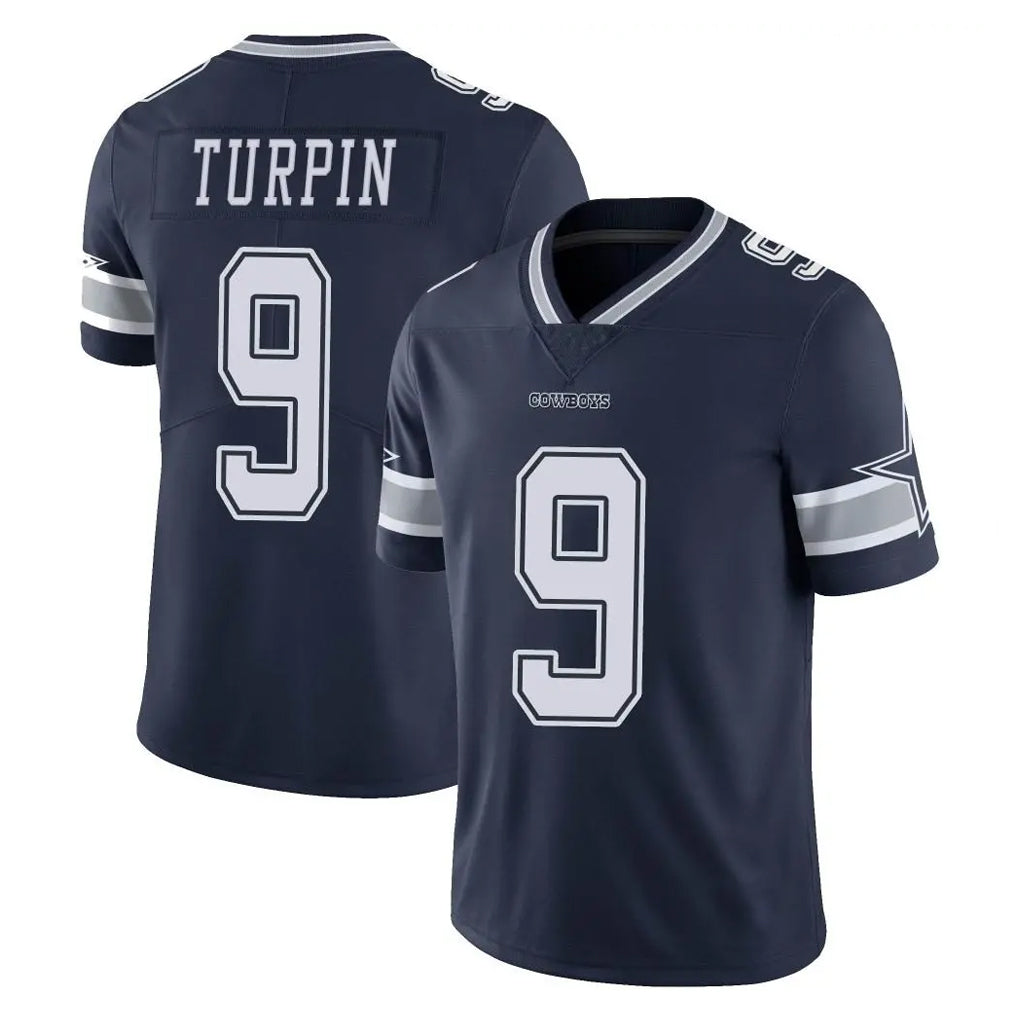 Tlead D.Cowboys #9 KaVontae Turpin Player Navy Vapor Untouchable Limited Home Game Stitched Jerseys