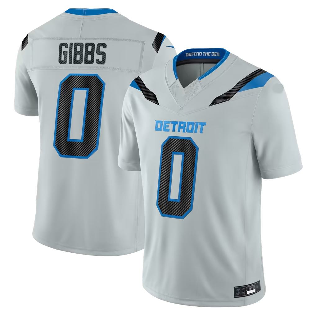 Tlead D.Lions #0 Jahmyr Gibbs Silver 2026 Rivalries Collection Limited Stitched Jerseys
