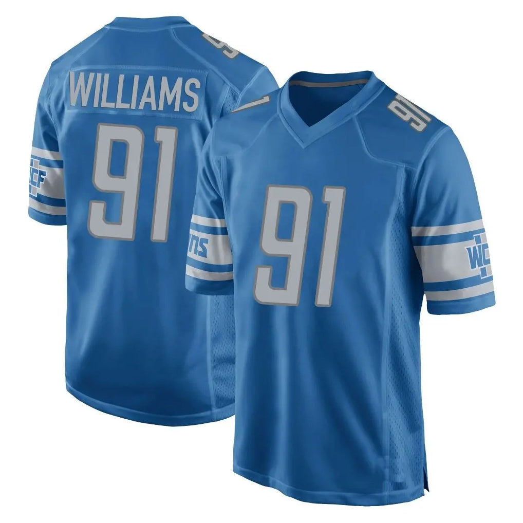 Tlead D.Lions #91 Tyleik Williams Player Blue Home Game Stitched Jerseys