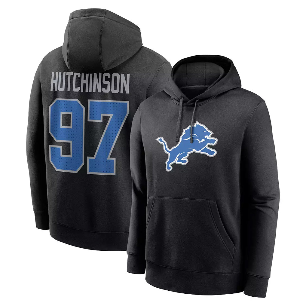 Tlead D.Lions #97 Aidan Hutchinson Player Black Pullover Hoodies Limited Game Stitched Jerseys