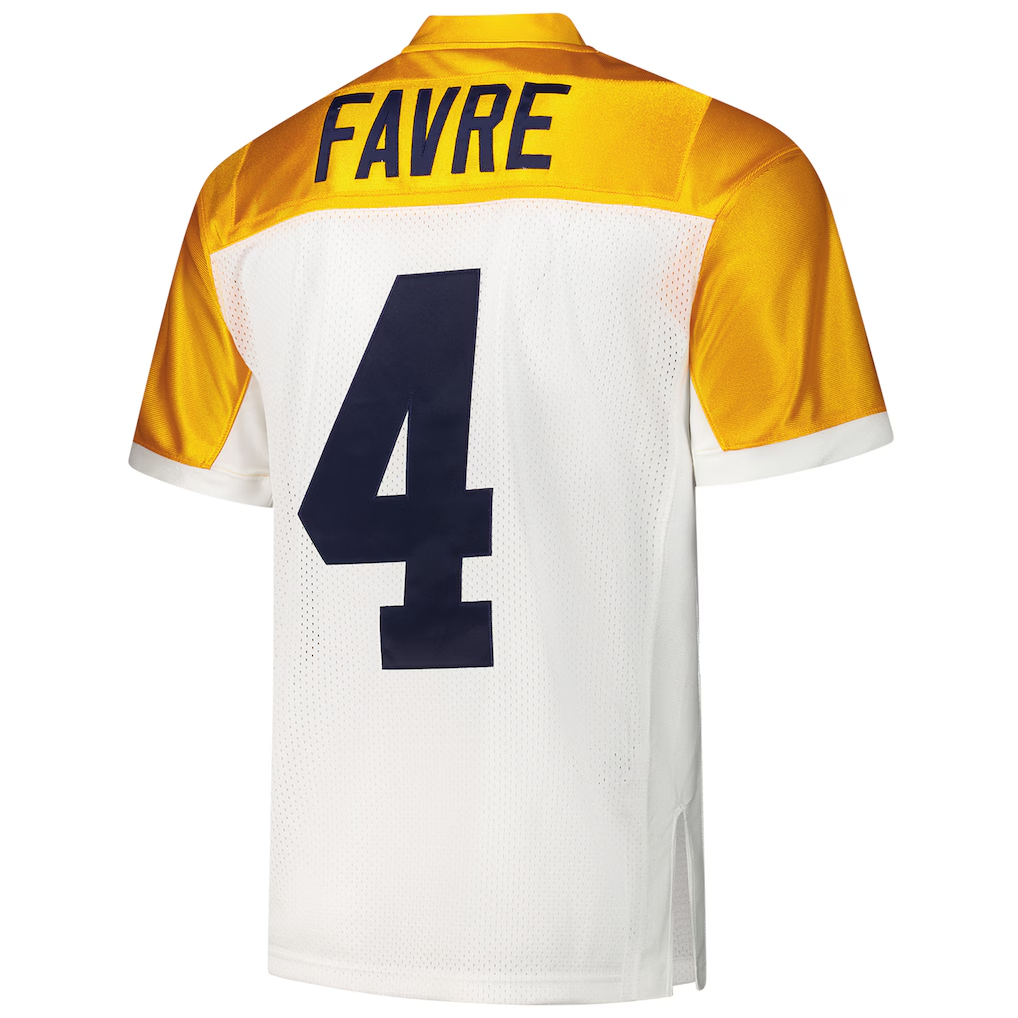 Tlead GB.Packers 1994 #4 Brett Favre Mitchell & Ness White Authentic Throwback Retired Player Stitched Puhic Jersey