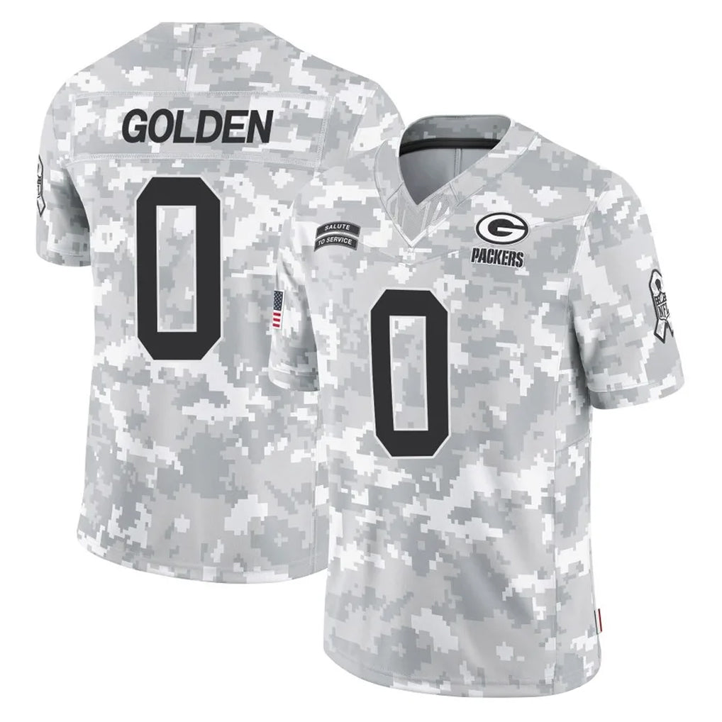 Tlead GB.Packers #0 Matthew Golden Player Arctic Camo Salute To Service Limited Stitched Jerseys