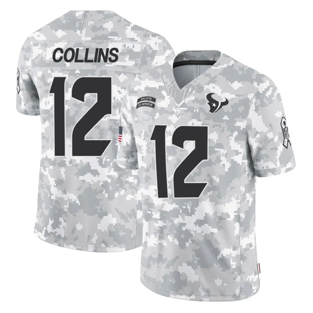 Tlead H.Texans #12 Nico Collins Player Arctic Camo Salute To Service Limited Game Stitched Jerseys