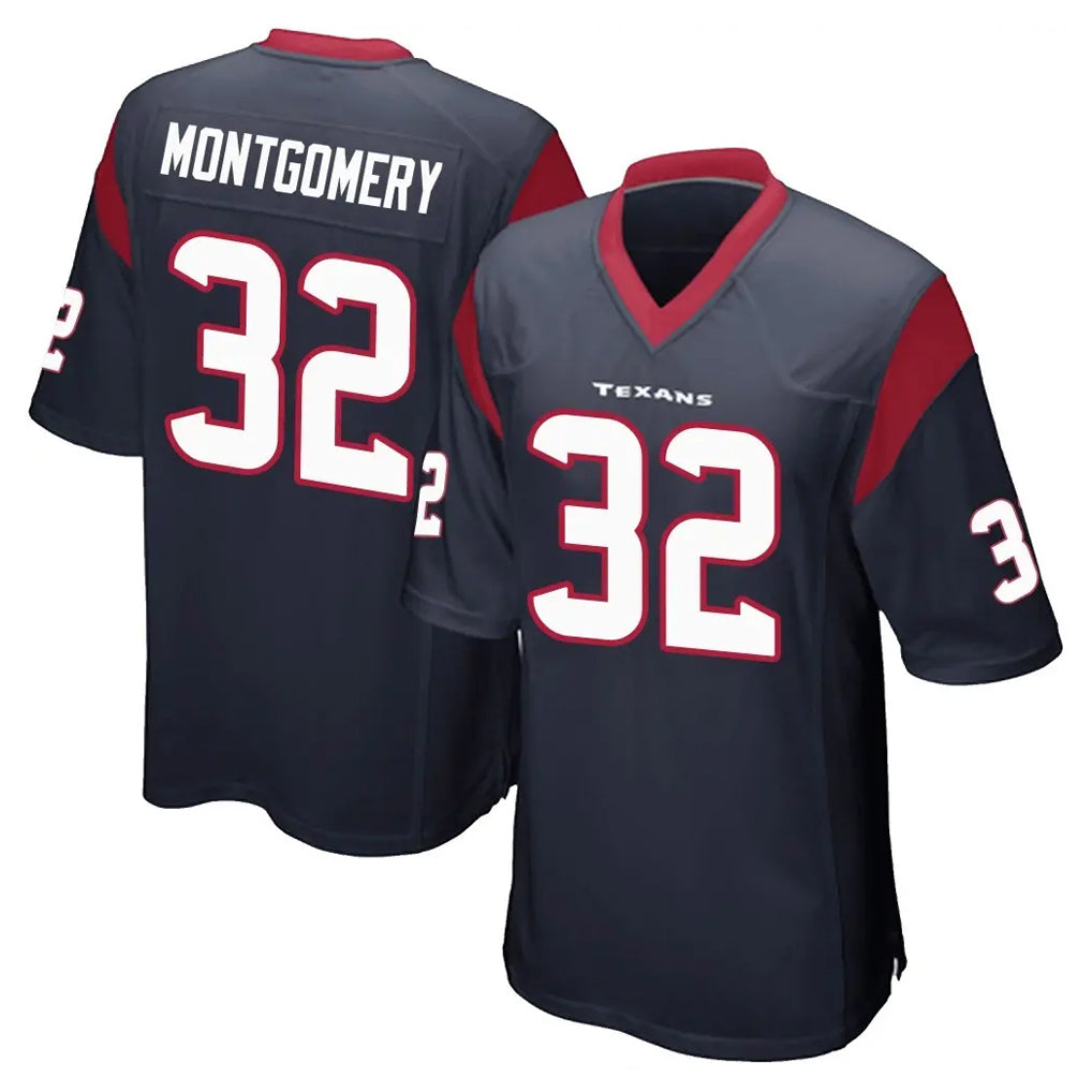 Tlead H.Texans #32 David Montgomery Player Navy Home Game Stitched Jerseys
