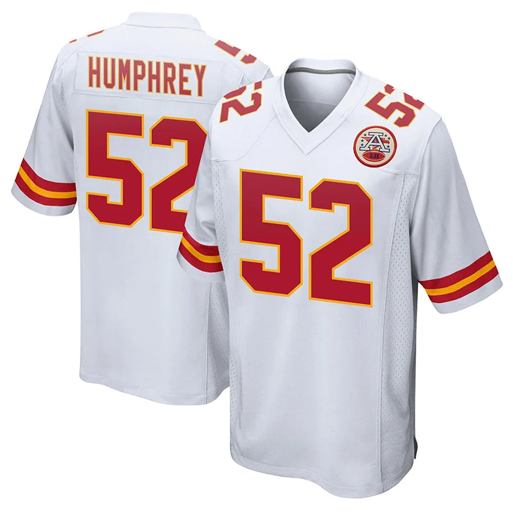 Tlead KC.Chiefs #52 Creed Humphrey Player White Home Game Stitched Jerseys