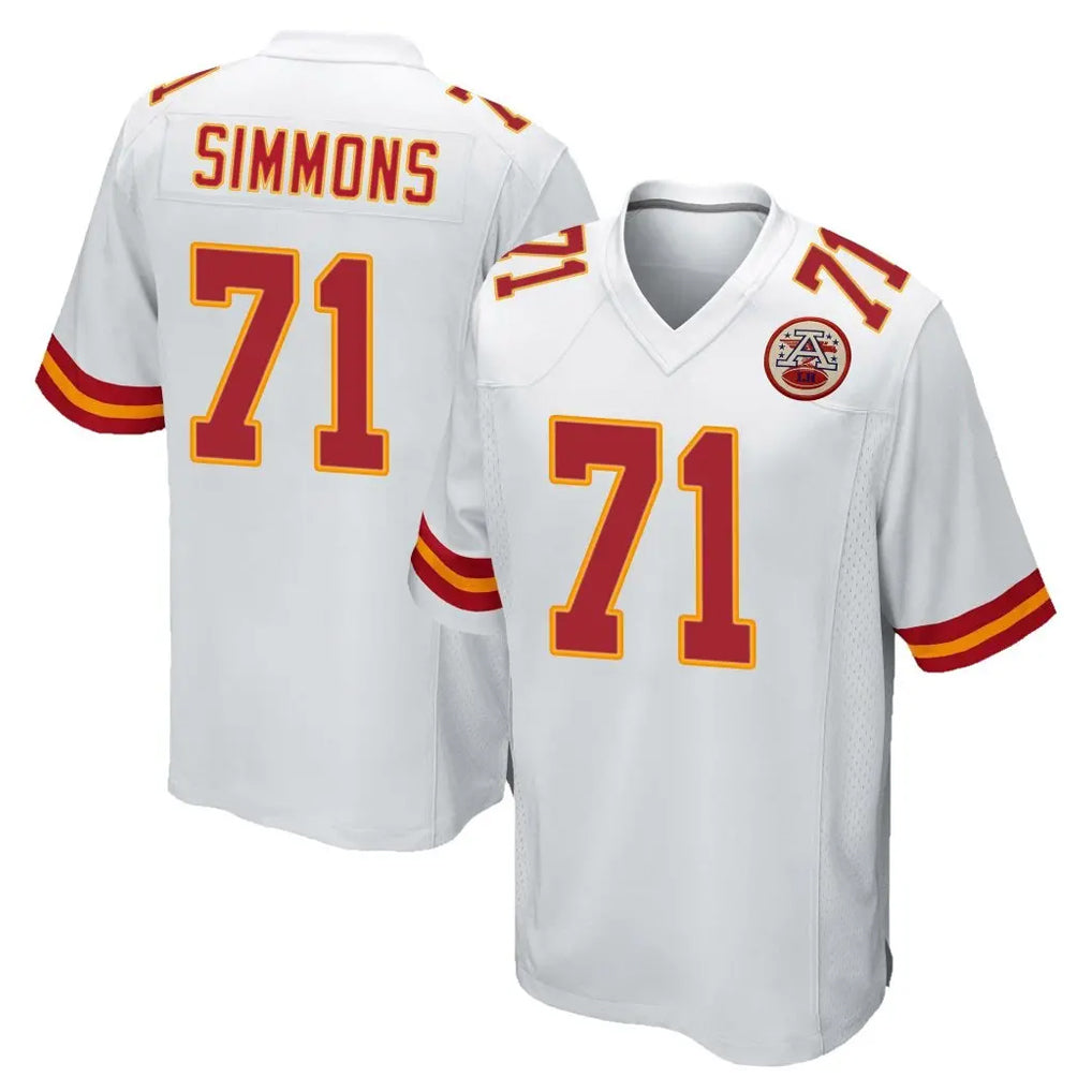 Tlead KC.Chiefs #71 Josh Simmons Player White Home Game Stitched Jerseys