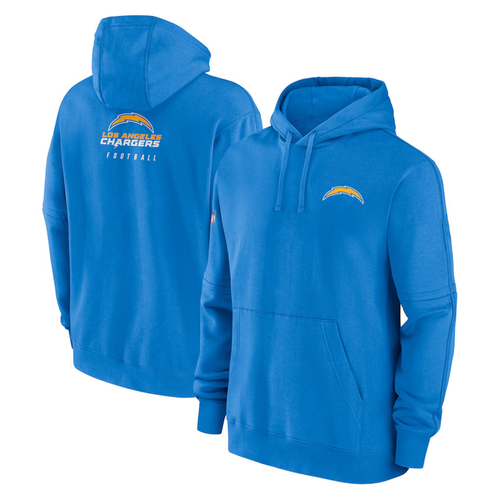 Tlead LA.Chargers Blue LOGO Pullover Hoodies Home Game Blank Player Stitched Jerseys