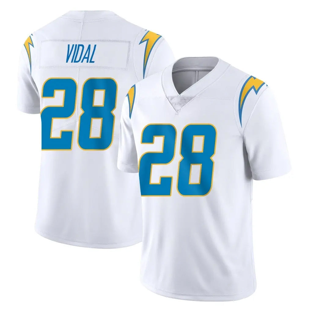 Tlead LA.Chargers #28 Kimani Vidal Player White Limited Vapor Untouchable Home Game Stitched Jerseys