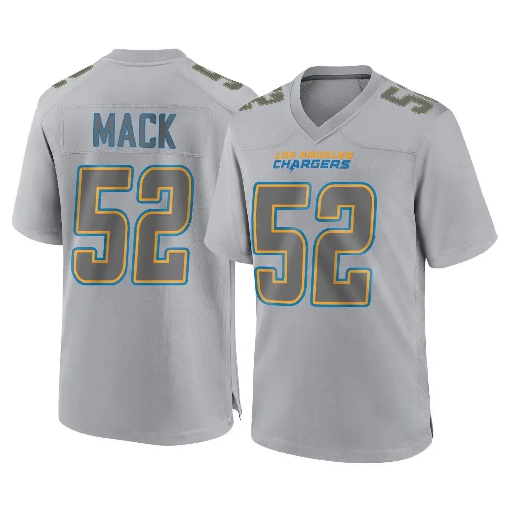 Tlead LA.Chargers #52 Khalil Mack Player Gray Atmosphere Fashion Home Game Stitched Jerseys