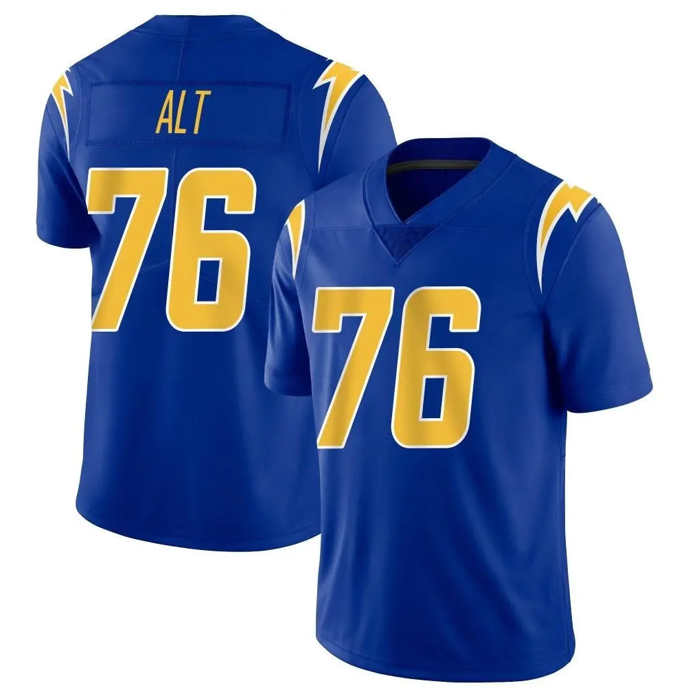 Tlead LA.Chargers #76 Joe Alt Player Royal Limited Vapor Home Game Stitched Jerseys