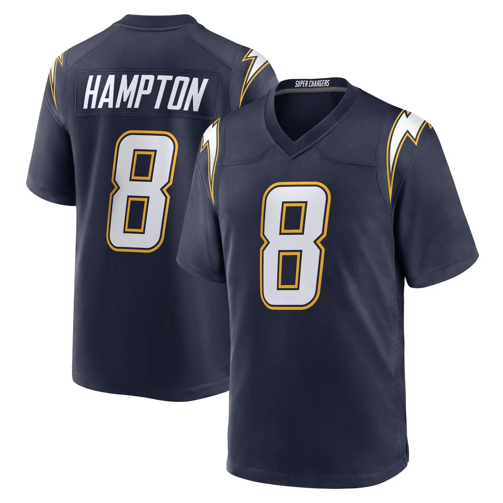 Tlead LA.Chargers #8 Omarion Hampton Player Navy Alternate Home Game Stitched Jerseys