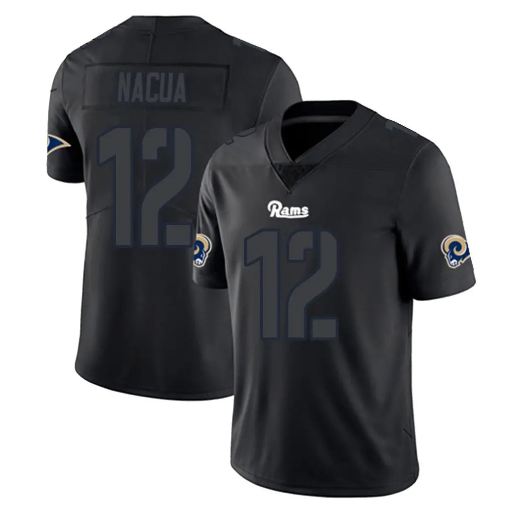 Tlead LA.Rams #12 Puka Nacua Player Black Impact Limited Home Game Stitched Jerseys