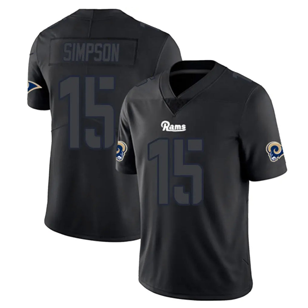 Tlead LA.Rams #15 Ty Simpson Player Black Impact Limited Home Game Stitched Jerseys