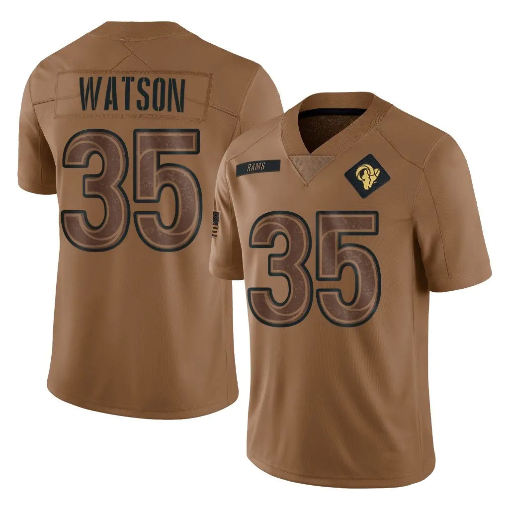 Tlead LA.Rams #35 Jaylen Watson Player Brown Salute To Service Limited Stitched Jerseys