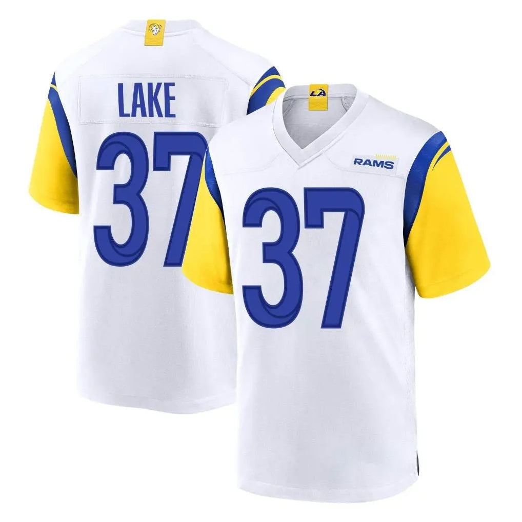 Tlead LA.Rams #37 Quentin Lake Player White Home Game Stitched Jerseys
