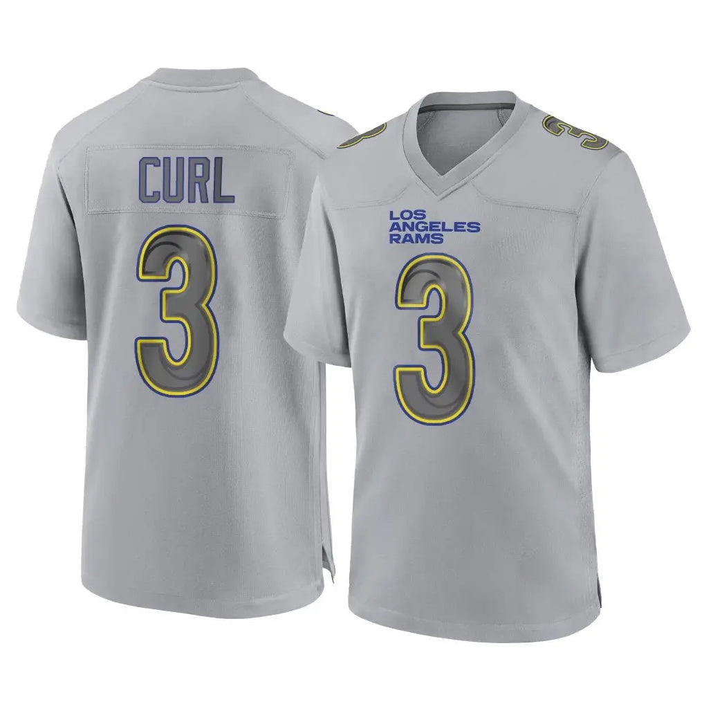 Tlead LA.Rams #3 Kam Curl Player Gray Atmosphere Fashion Home Game Stitched Jerseys