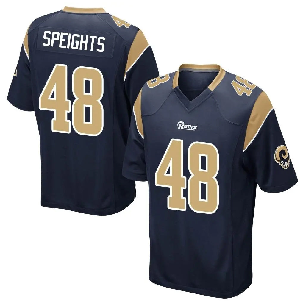 Tlead LA.Rams #48 Omar Speights Player Navy Home Game Stitched Jerseys