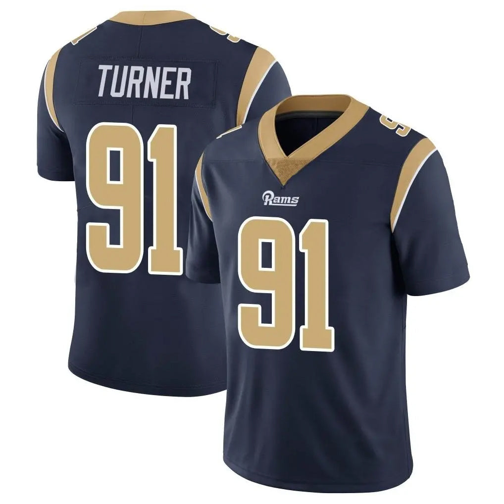 Tlead LA.Rams #91 Kobie Turner Player Navy Limited Vapor Untouchable Home Game Stitched Jerseys
