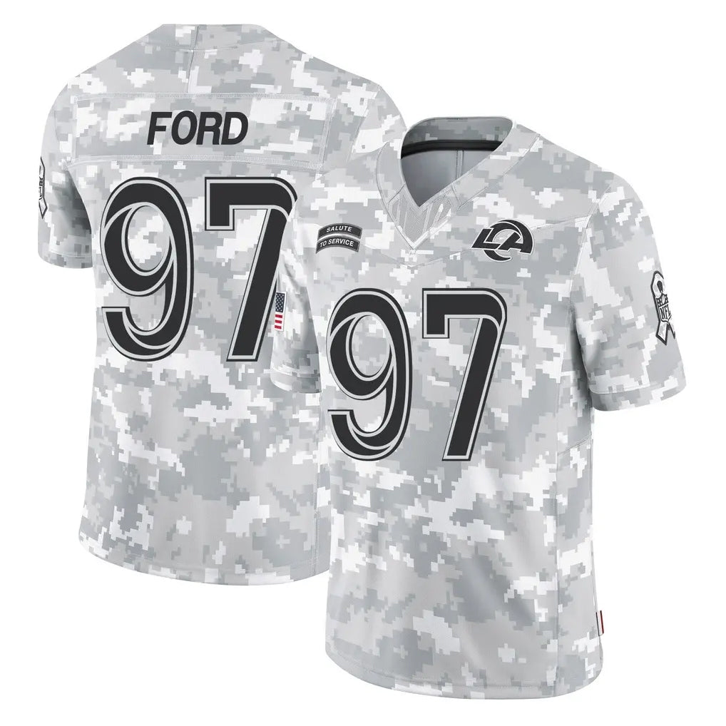 Tlead LA.Rams #97 Poona Ford Player Arctic Camo Salute To Service Limited Game Stitched Jerseys