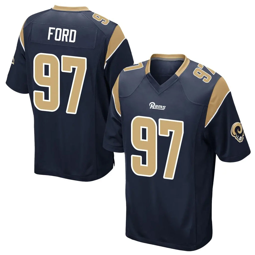 Tlead LA.Rams #97 Poona Ford Player Navy Home Game Stitched Jerseys