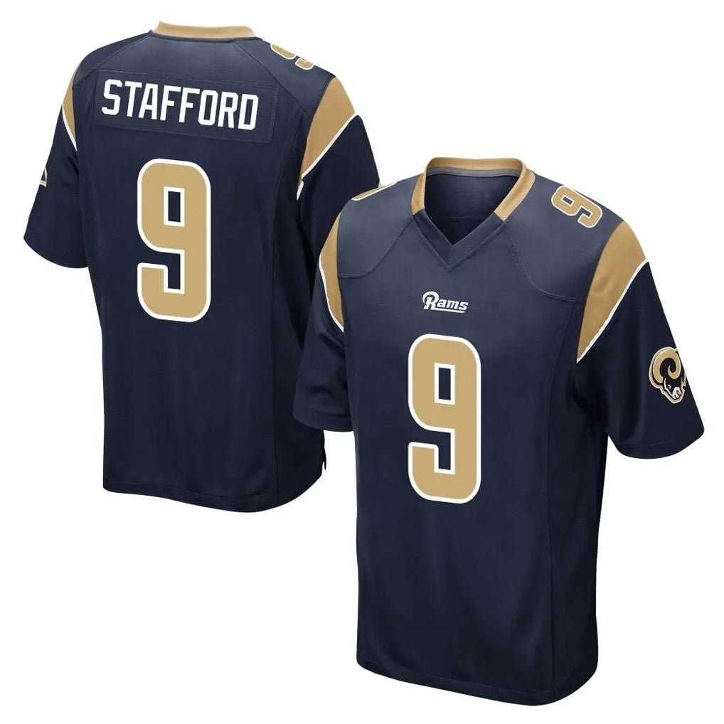 Tlead LA.Rams #9 Matthew Stafford Player Navy Home Game Stitched Jerseys