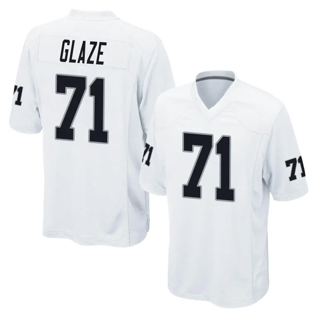 Tlead LV.Raiders #71 DJ Glaze Player White Home Game Stitched Jerseys