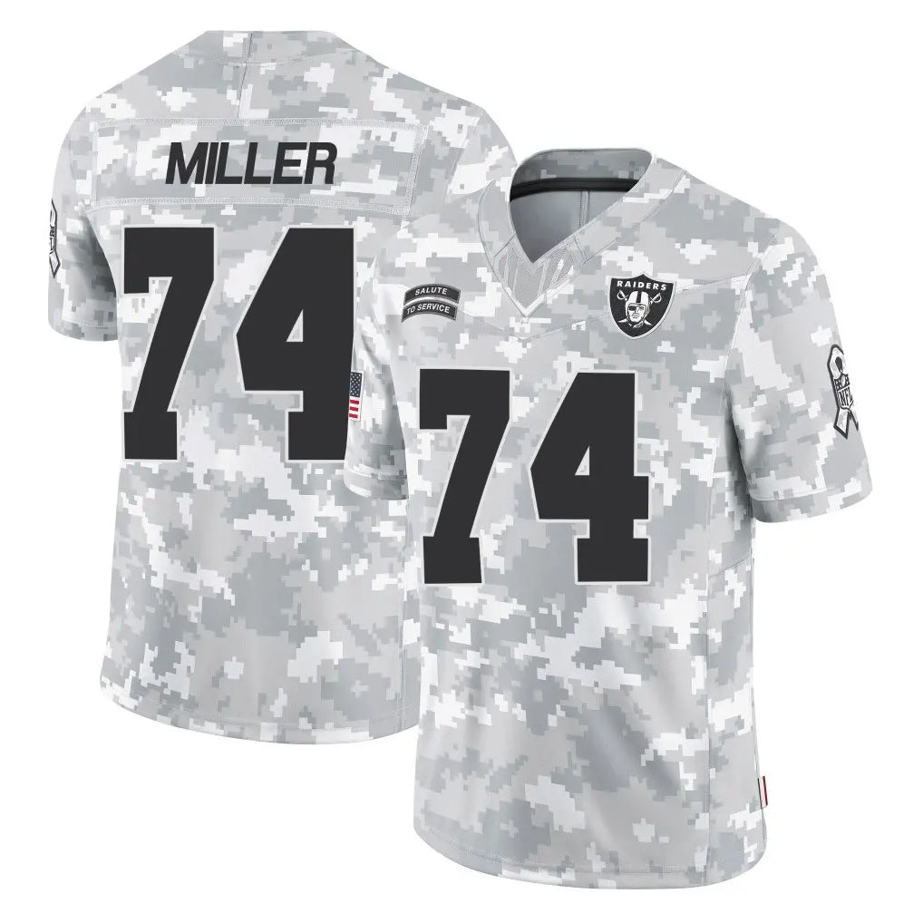 Tlead LV.Raiders #74 Kolton Miller Player Arctic Camo Salute To Service Limited Game Stitched Jerseys