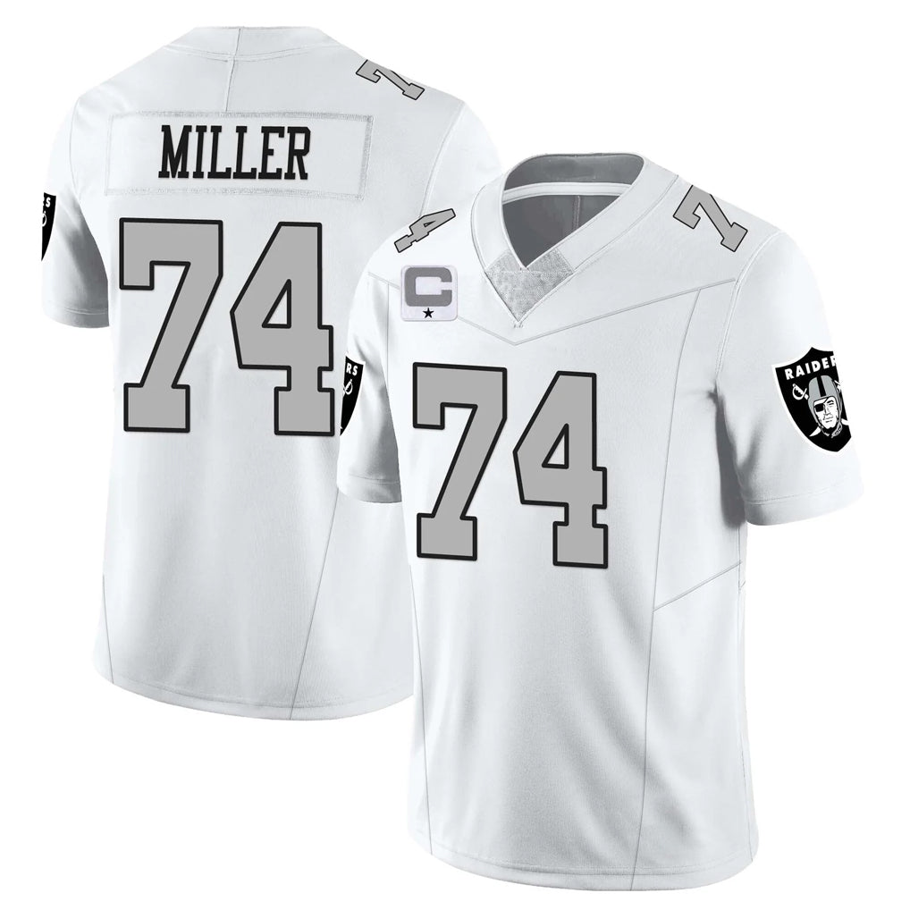 Tlead LV.Raiders #74 Kolton Miller Player White Vapor Limited Home Game Stitched Jerseys