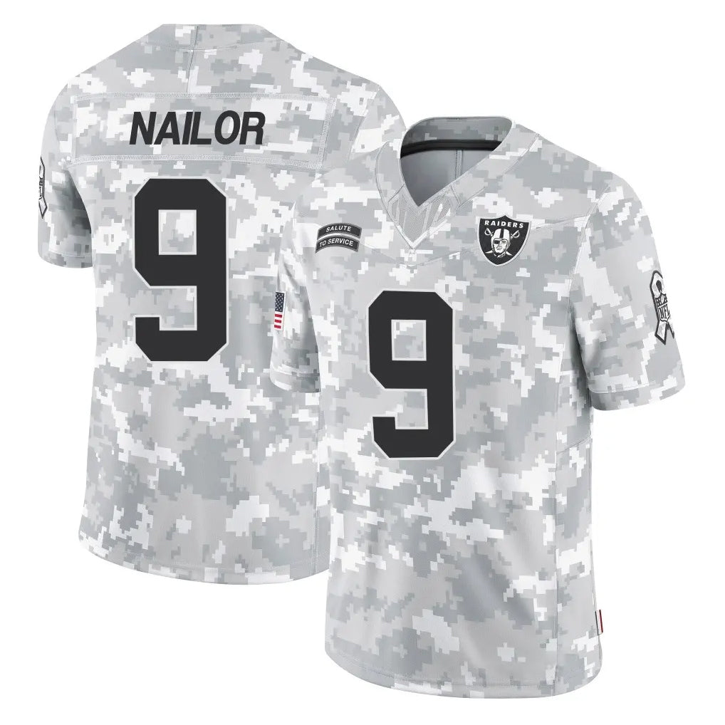 Tlead LV.Raiders #9 Jalen Nailor Player Arctic Camo Salute To Service Limited Game Stitched Jerseys